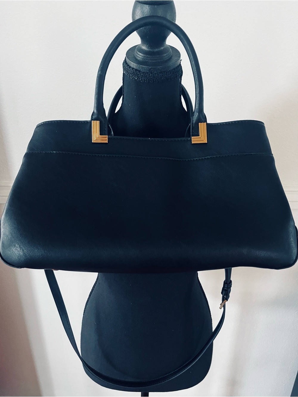 Karl Lagerfeld Black Satchel with Character Pin - Picture 2 of 6